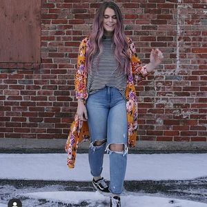 Who What Wear floral wrap dress